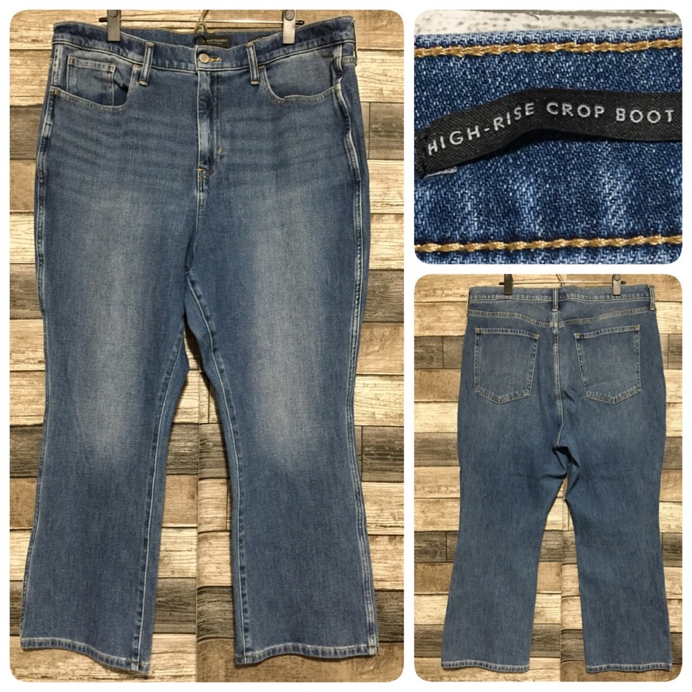 Banana Republic High Rise Crop Boot Jeans Women’s 34 Blue (Inseam 25) Stretch